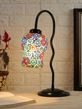 Multicolor Mosaic Glass Zig Zag Curvy Table lamp with Iron Base (EN11)